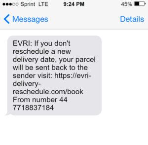 evri redelivery text.